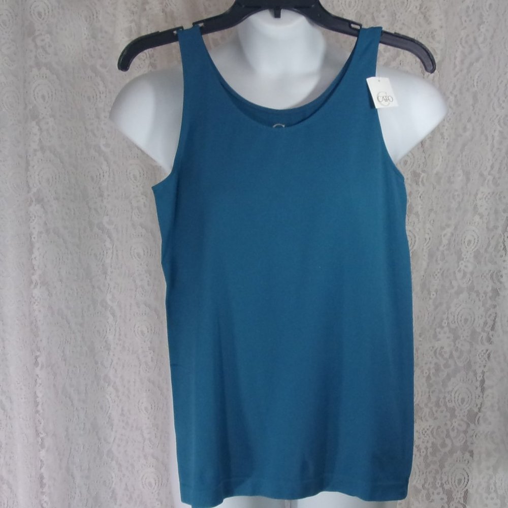 Tank Top Stretch Blue Coral Plus Size